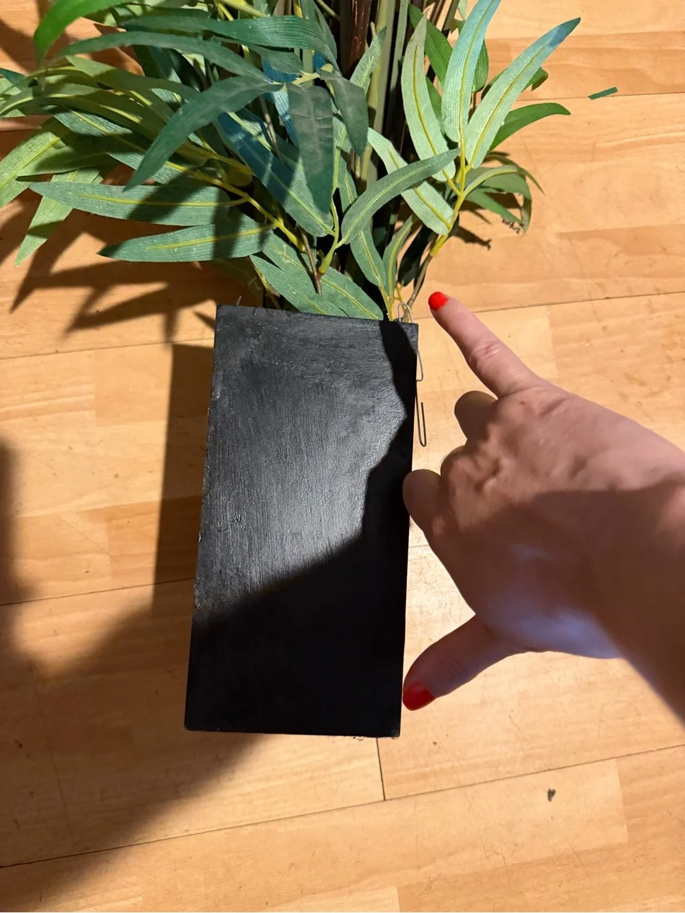 Eucalyptus Artificial Arrangement Black wood Vase Home Accents plant grass